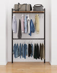 Aluminum Closet Storage System – 2 Hang Bars + 1 Shelf