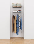 Aluminum Closet Storage System – 1 Hang Bar + 2 Shelves