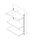 Wall Mounted Shelving Units - 3 Shelf Wood