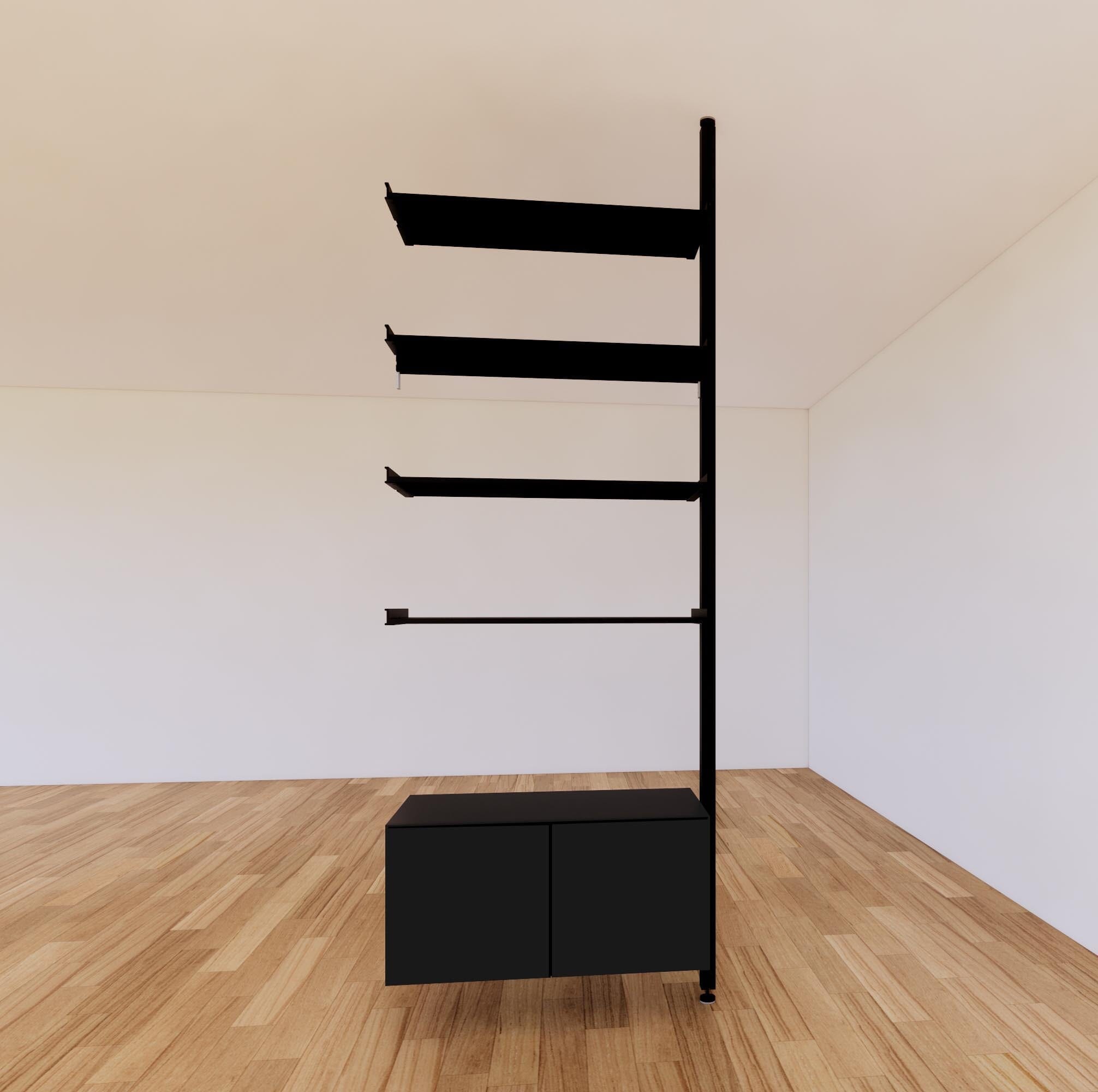 ModShelf Floor to Ceiling Room Divider Shelving w/Cabinets