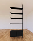 ModShelf Floor to Ceiling Room Divider Shelving w/Cabinets
