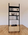 ModShelf Floor to Ceiling Room Divider Shelving w/Cabinets