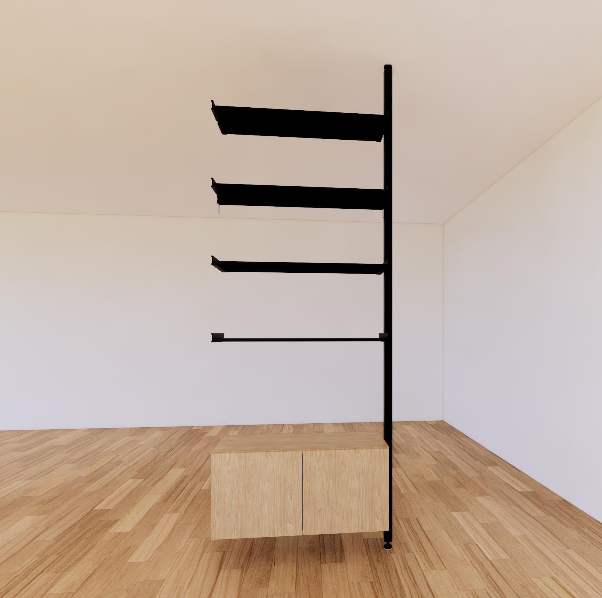 ModShelf Floor to Ceiling Room Divider Shelving w/Cabinets