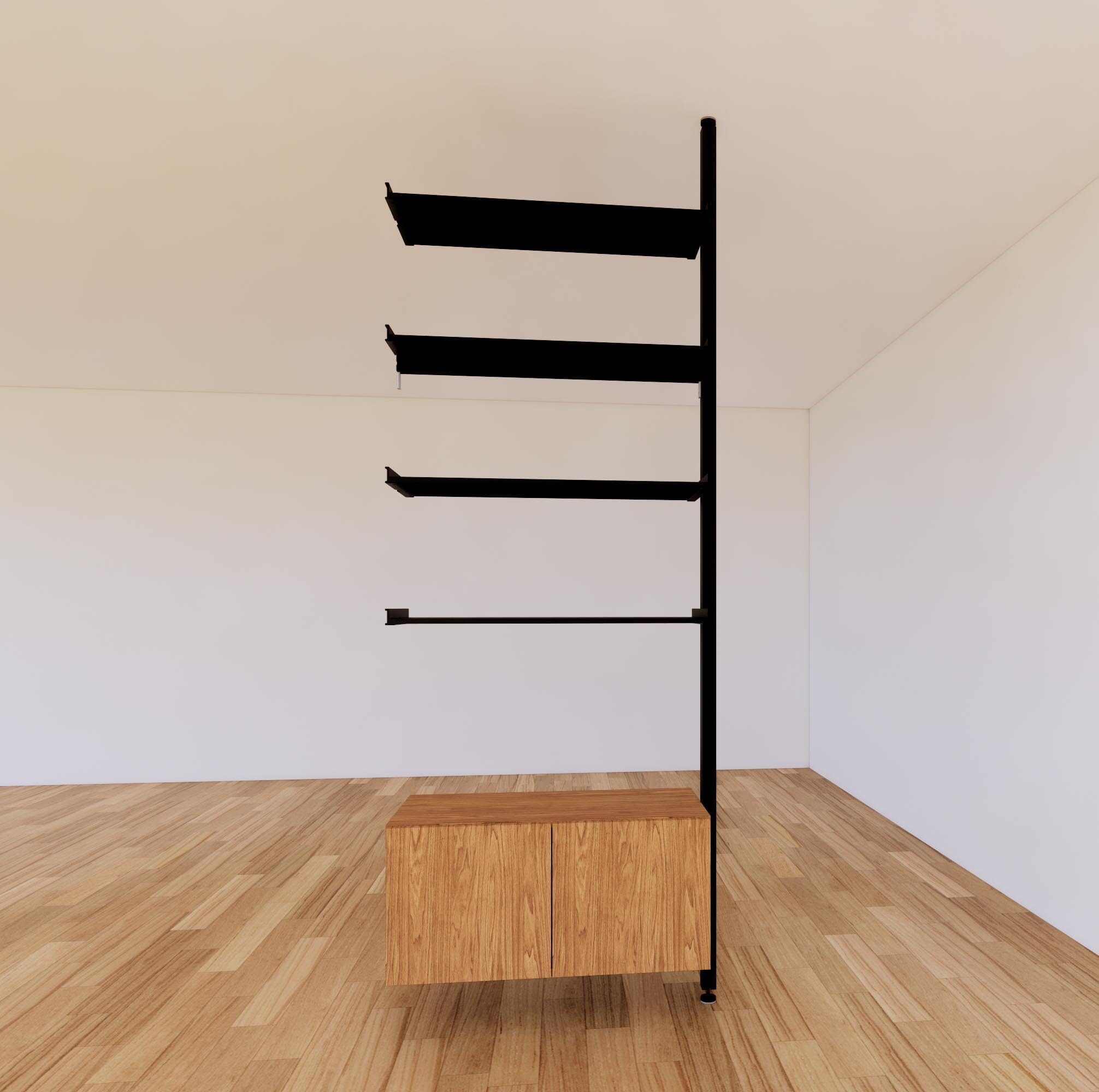 ModShelf Floor to Ceiling Room Divider Shelving w/Cabinets