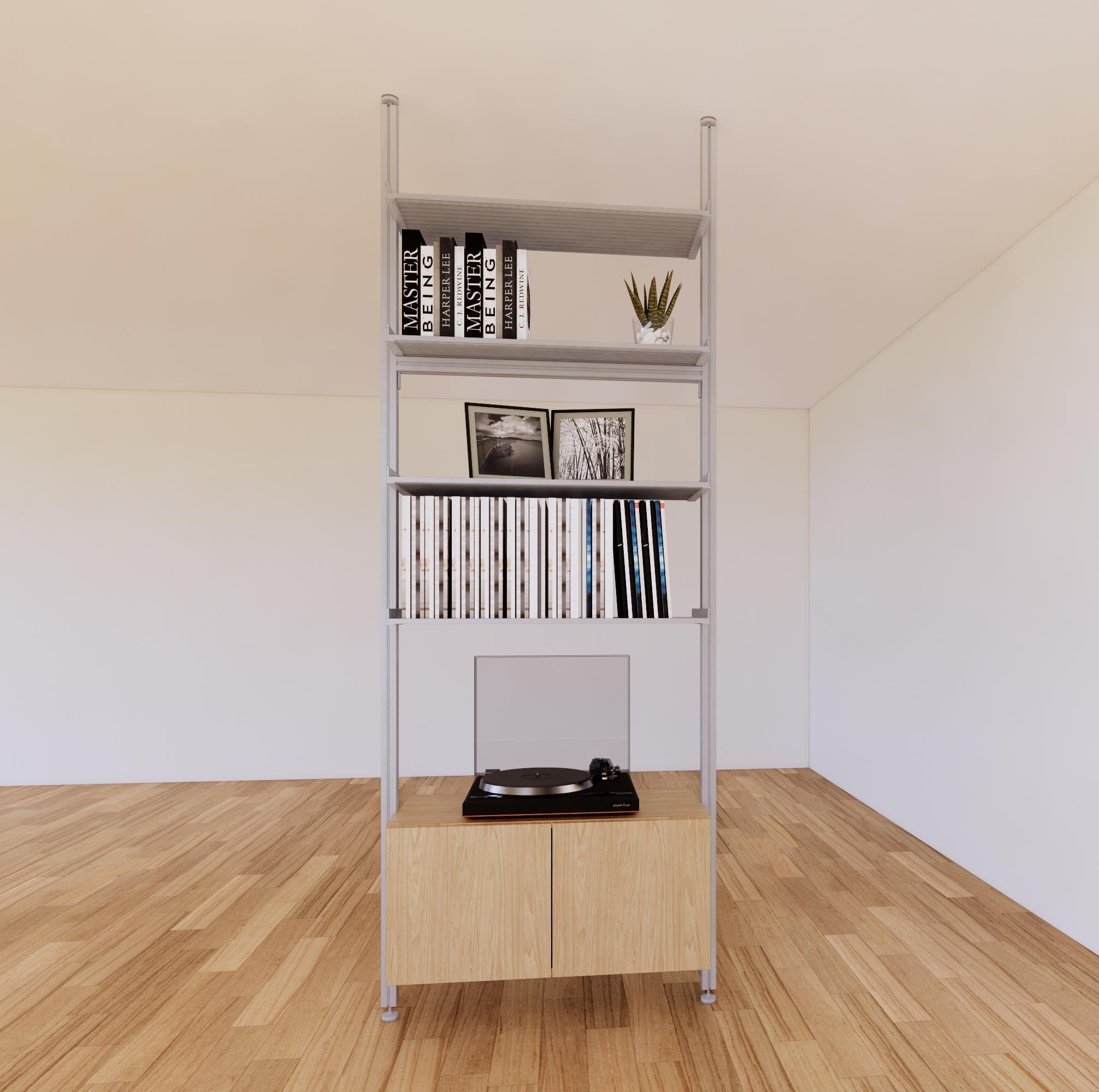 ModShelf Floor to Ceiling Room Divider Shelving w/Cabinets