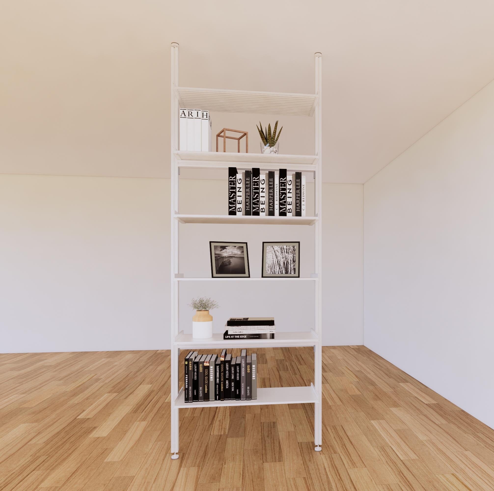 ModShelf Floor to Ceiling Room Divider Shelving w/Cabinets