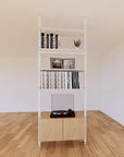 ModShelf Floor to Ceiling Room Divider Shelving w/Cabinets