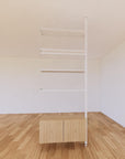 ModShelf Floor to Ceiling Room Divider Shelving w/Cabinets