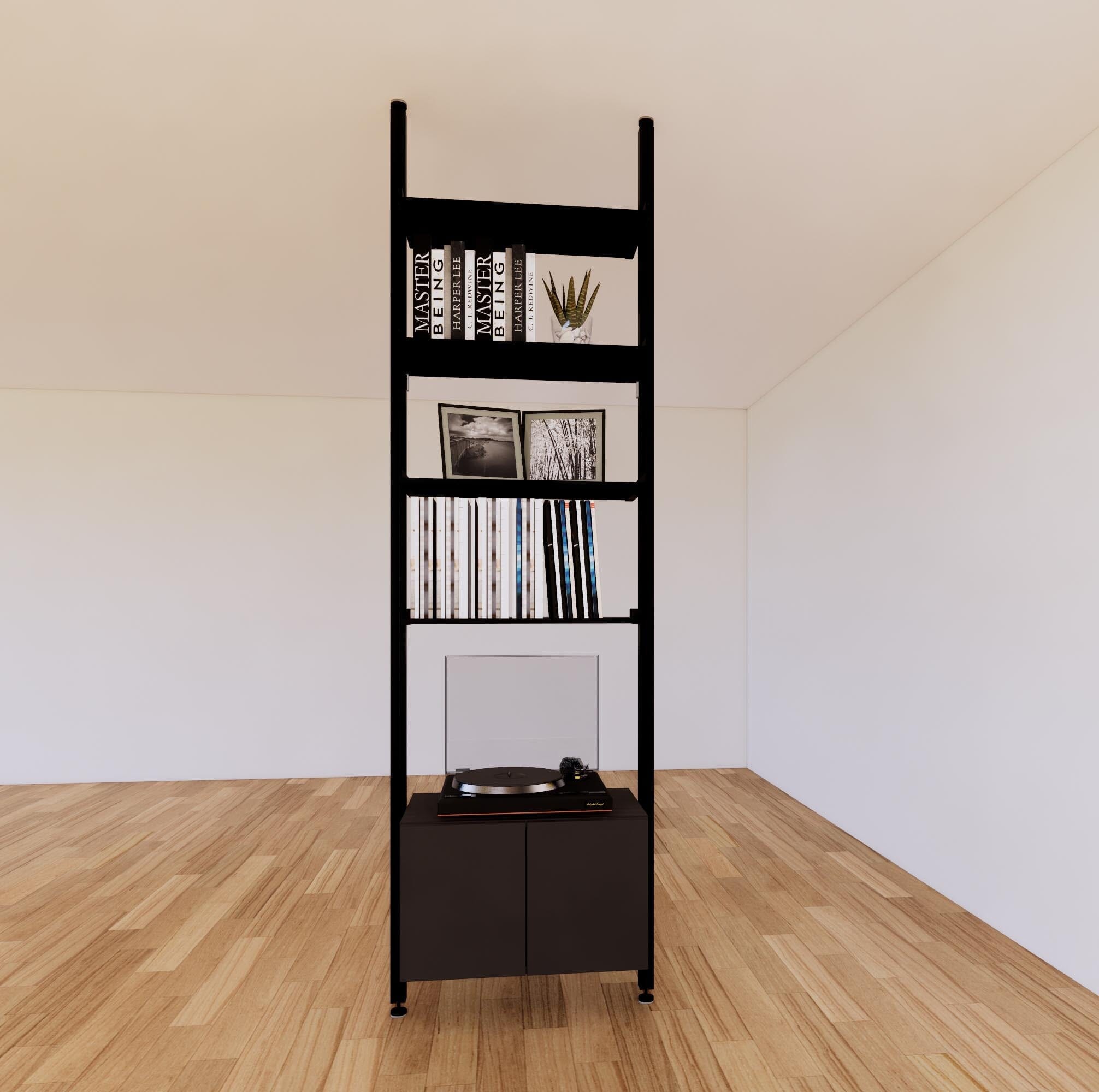 ModShelf Floor to Ceiling Room Divider Shelving w/Cabinets