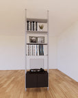 ModShelf Floor to Ceiling Room Divider Shelving w/Cabinets