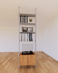 ModShelf Floor to Ceiling Room Divider Shelving w/Cabinets