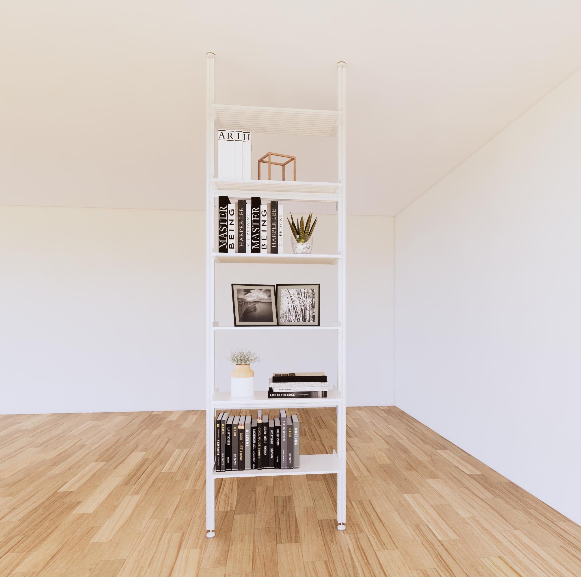 Floor to Ceiling Room Divider Shelving