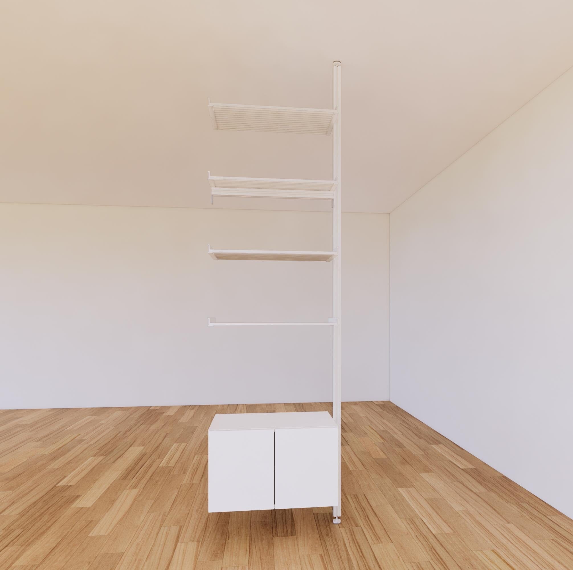 ModShelf Floor to Ceiling Room Divider Shelving w/Cabinets