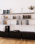 LP Vinyl Media Storage System - Aluminum + Wood Cabinets