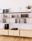 LP Vinyl Media Storage System - Aluminum + Wood Cabinets