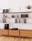 LP Vinyl Media Storage System - Aluminum + Wood Cabinets