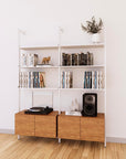 LP Vinyl Media Storage System - Aluminum + Wood Cabinets