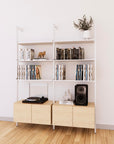 LP Vinyl Media Storage System - Aluminum + Wood Cabinets