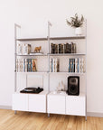 LP Vinyl Media Storage System - Aluminum + Wood Cabinets