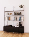 LP Vinyl Media Storage System - Aluminum + Wood Cabinets