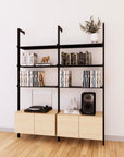 LP Vinyl Media Storage System - Aluminum + Wood Cabinets
