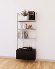 LP Vinyl Media Storage System - Aluminum + Wood Cabinets