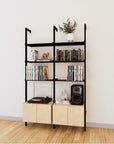 LP Vinyl Media Storage System - Aluminum + Wood Cabinets