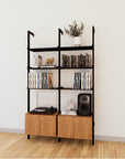 LP Vinyl Media Storage System - Aluminum + Wood Cabinets