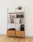 LP Vinyl Media Storage System - Aluminum + Wood Cabinets
