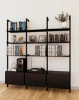 LP Vinyl Media Storage System - Aluminum + Wood Cabinets