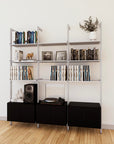 LP Vinyl Media Storage System - Aluminum + Wood Cabinets