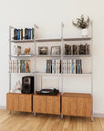 LP Vinyl Media Storage System - Aluminum + Wood Cabinets
