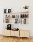 LP Vinyl Media Storage System - Aluminum + Wood Cabinets