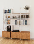 LP Vinyl Media Storage System - Aluminum + Wood Cabinets