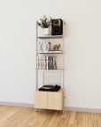 LP Vinyl Media Storage System - Aluminum + Wood Cabinets