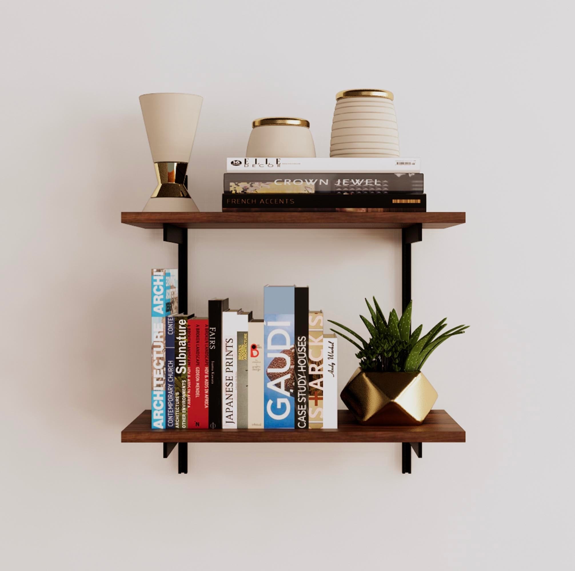 Wall Mounted Shelving Units - 2 Shelf Wood