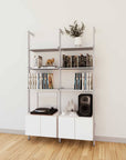 LP Vinyl Media Storage System - Aluminum + Wood Cabinets