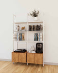 LP Vinyl Media Storage System - Aluminum + Wood Cabinets