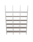 Aluminaire Wood Inspired Floor to Ceiling Shelving Room Divider