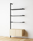 Modular Shelving Units - Aluminum Shelves + Wood Cabinets