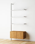 Modular Shelving Units - Aluminum Shelves + Wood Cabinets