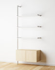 Modular Shelving Units - Aluminum Shelves + Wood Cabinets
