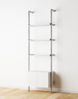 Modular Shelving Units - Aluminum Shelves + Wood Cabinets