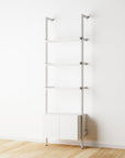 Modular Shelving Units - Aluminum Shelves + Wood Cabinets