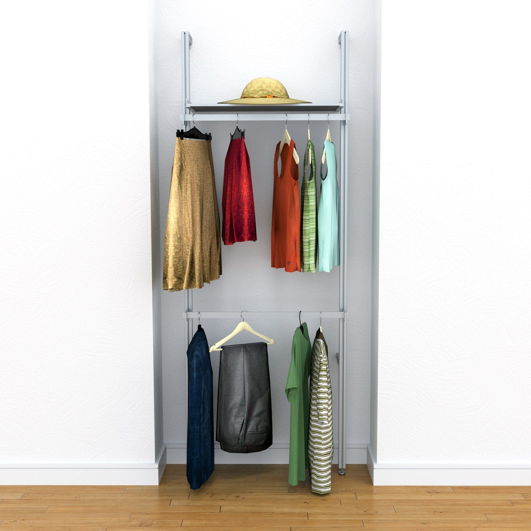 Heavy Duty Metal Closet Hanger - Bib Style - Aluminum