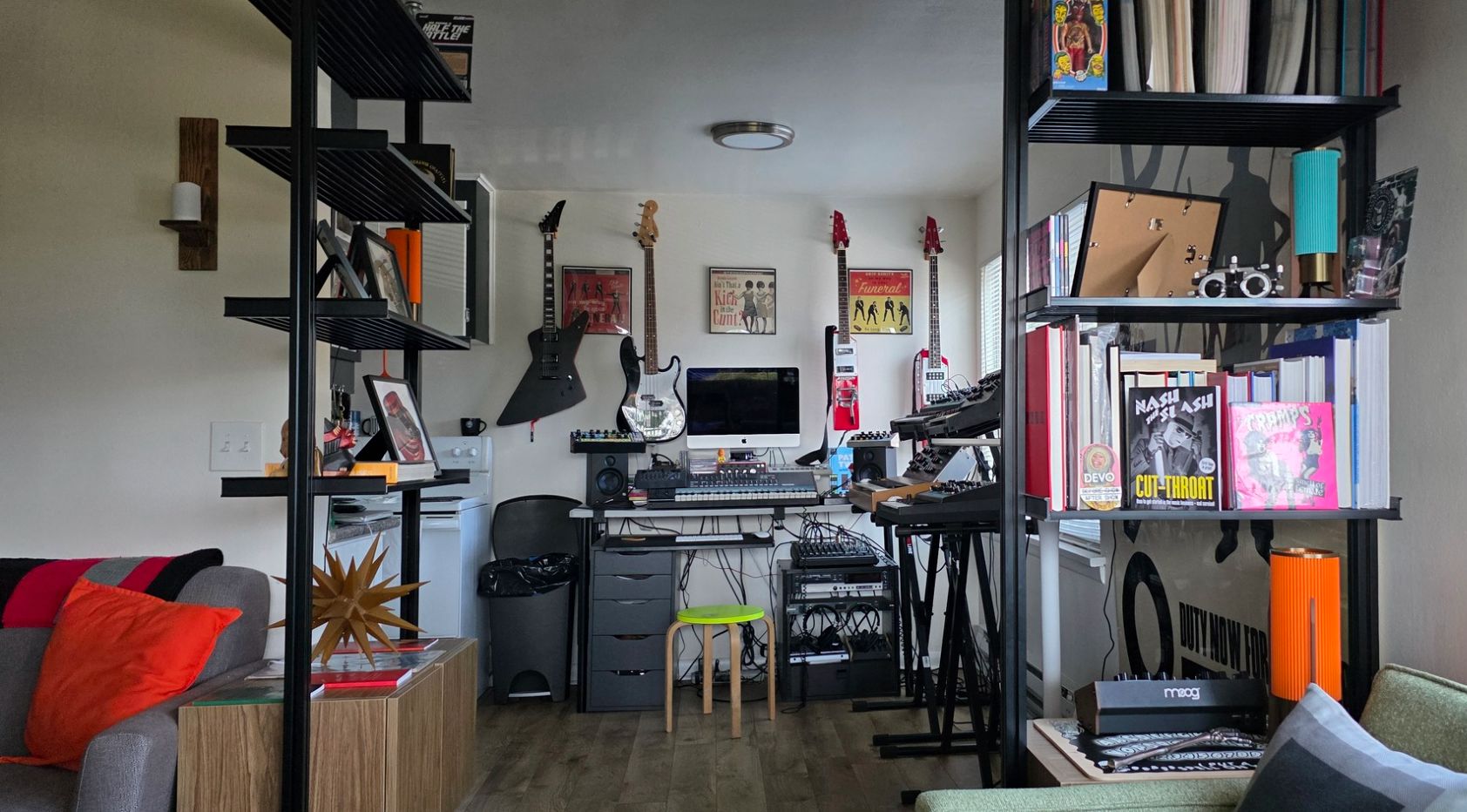 Music Magic: Songwriter & Musician Uses Shelves to Display His Expensive Interests