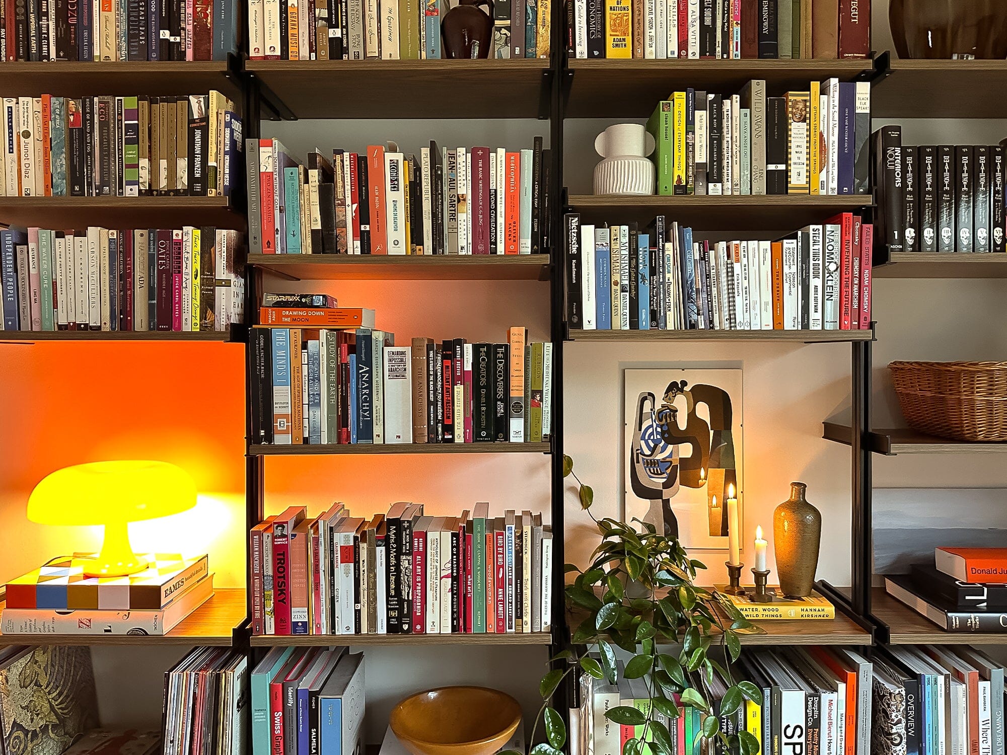 Couple Uses Shelves to Convert Their Living Room Into A Library