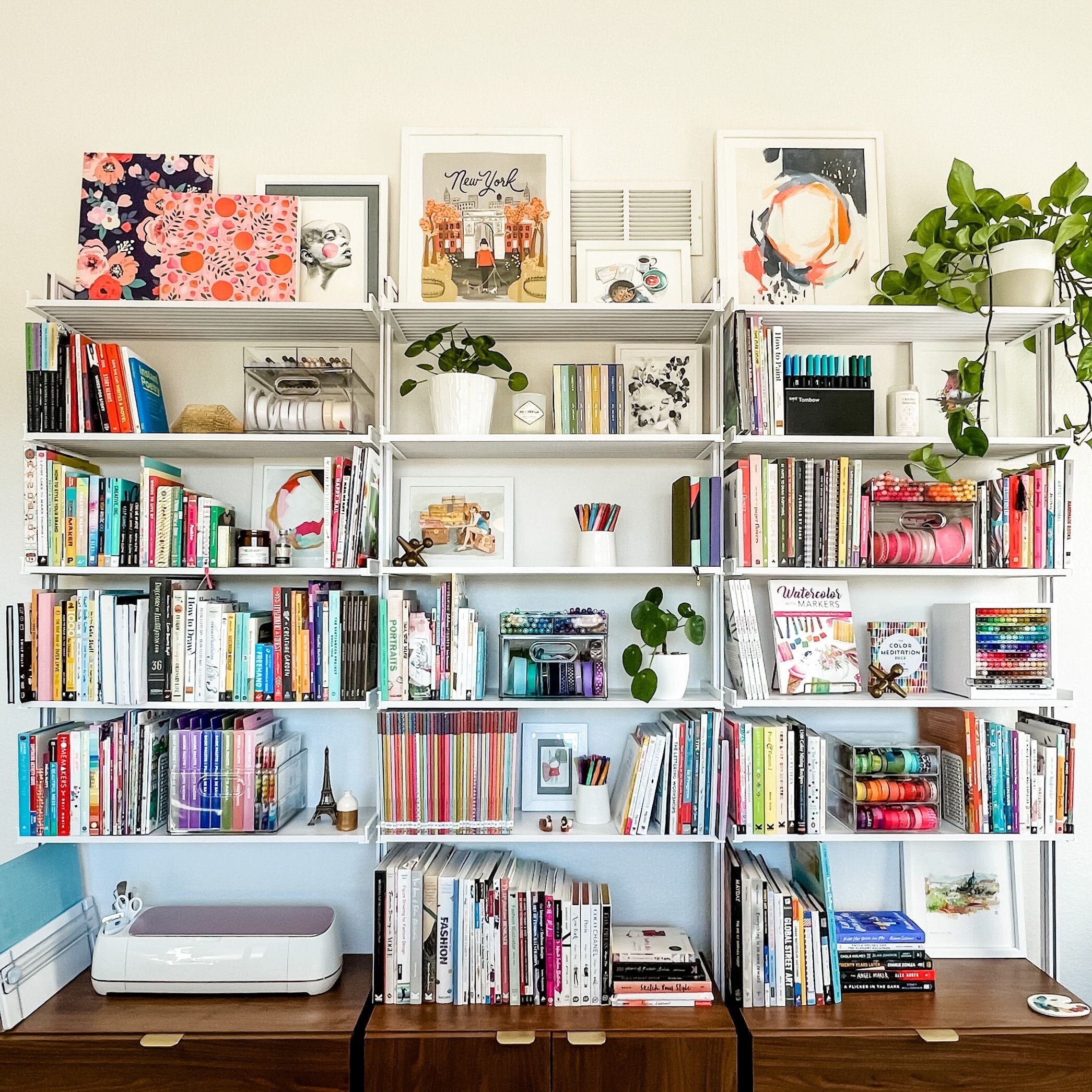 Custom Shelves Used to Complete Home Office Space