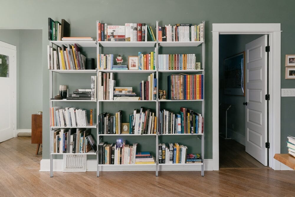 Architectural Photographer Displays Book Collection with Modern Shelving