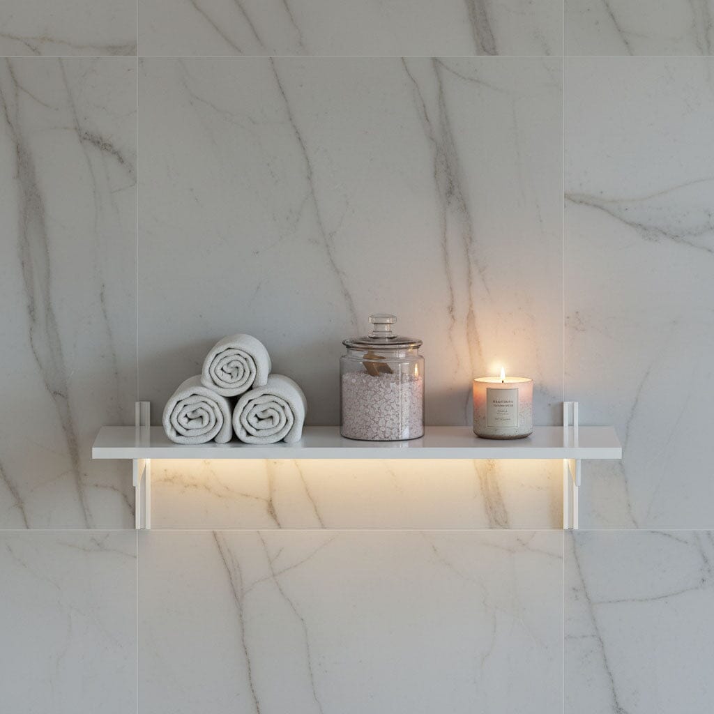 M-Float Floating Aluminum Shelf with LED Channel – Modern Shelving
